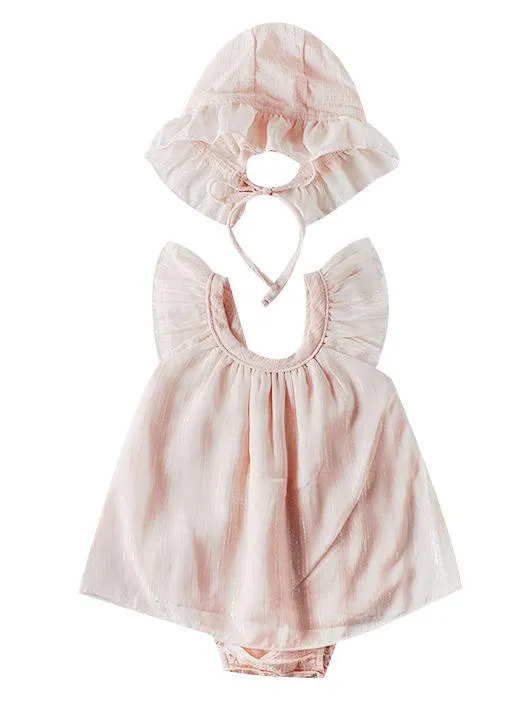 2-Piece Outfits Spanish Style Baby Girl Romper  Ruffle Hat
