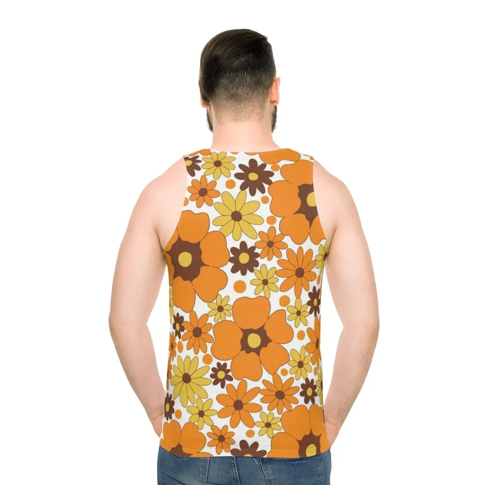 70s Floral Pattern Unisex Tank Top