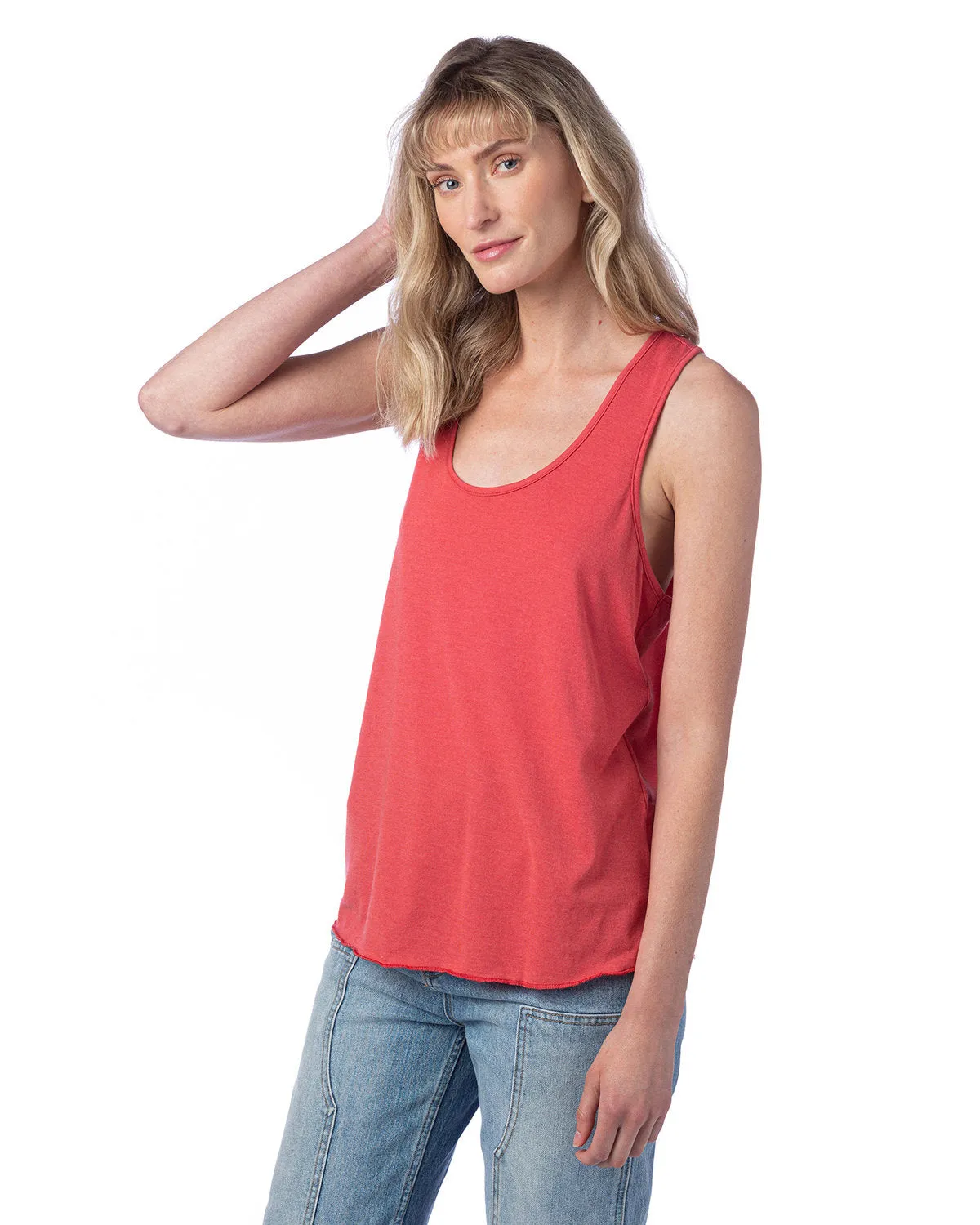 Alternative Ladies' Modal Tri-Blend Racer Tank, Faded Red