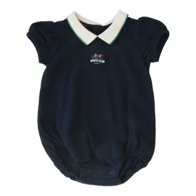 ANALOGIE BY LIL LEGS NAVY PUFF SLEEVE POLO ROMPER