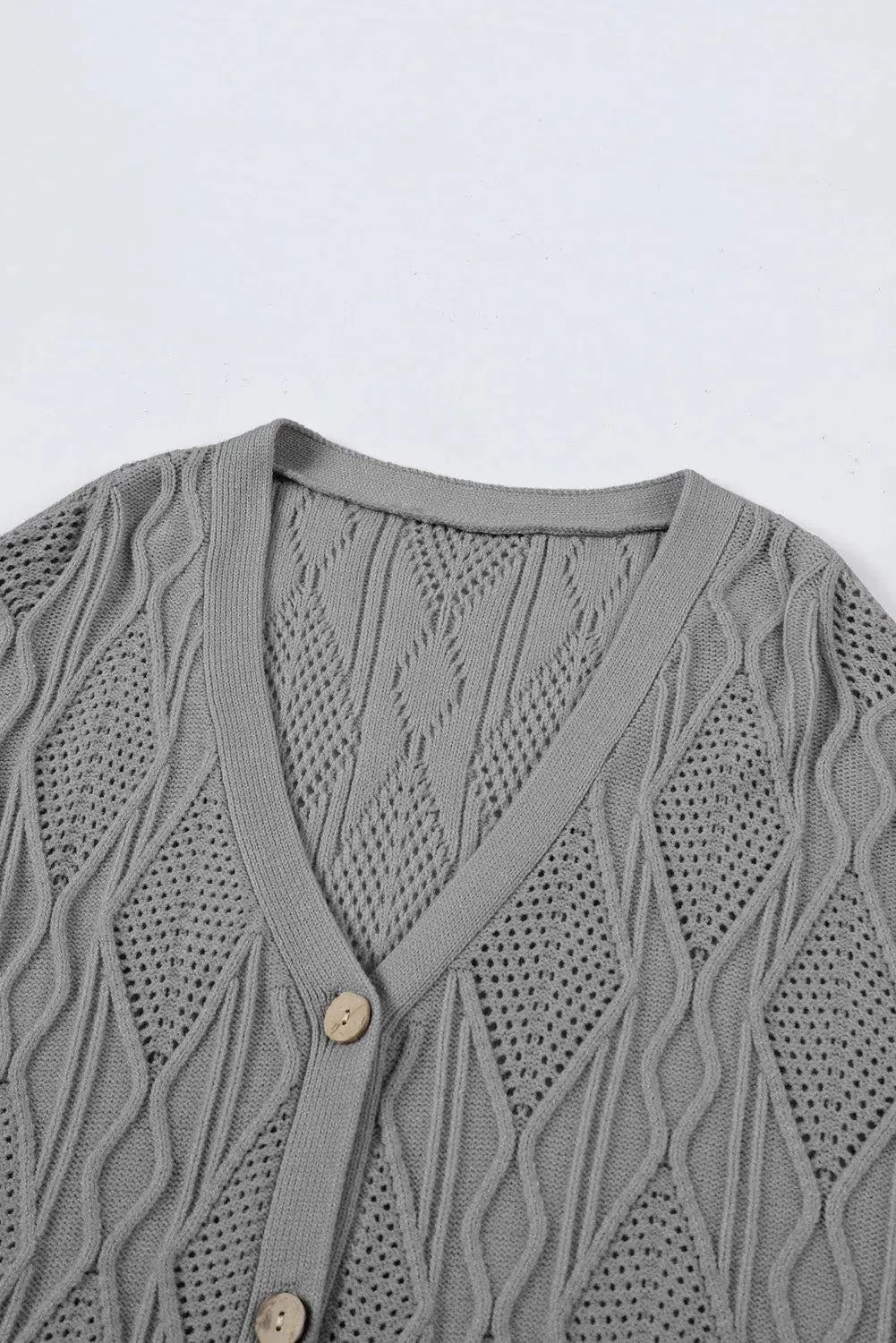 Apricot Plus Size Knit Button Up Cardigan