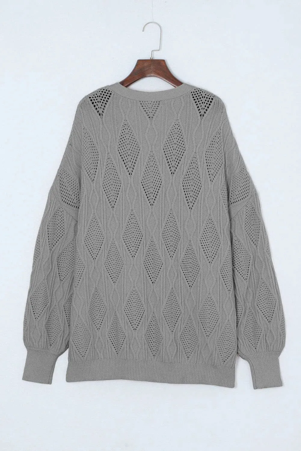 Apricot Plus Size Knit Button Up Cardigan