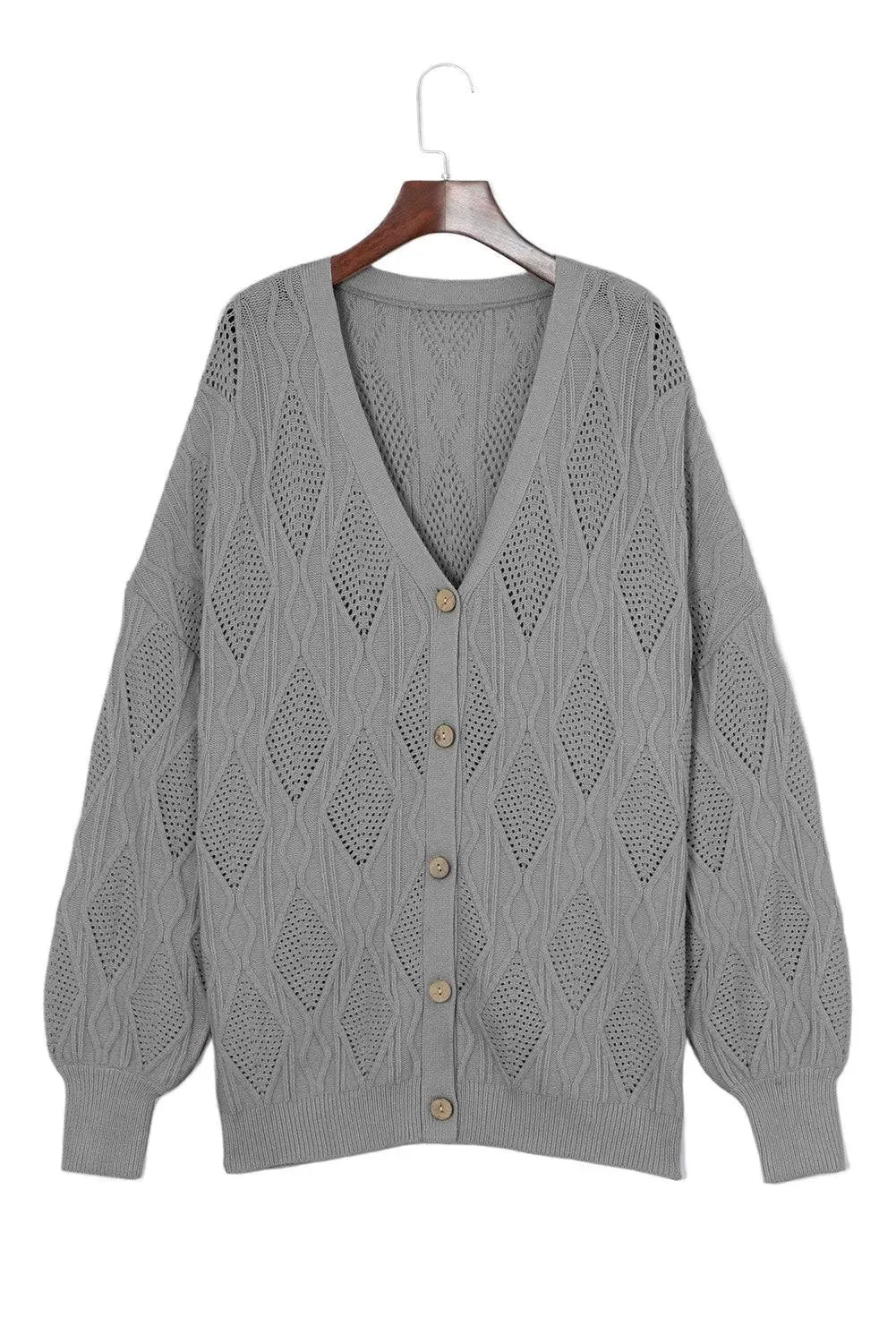 Apricot Plus Size Knit Button Up Cardigan