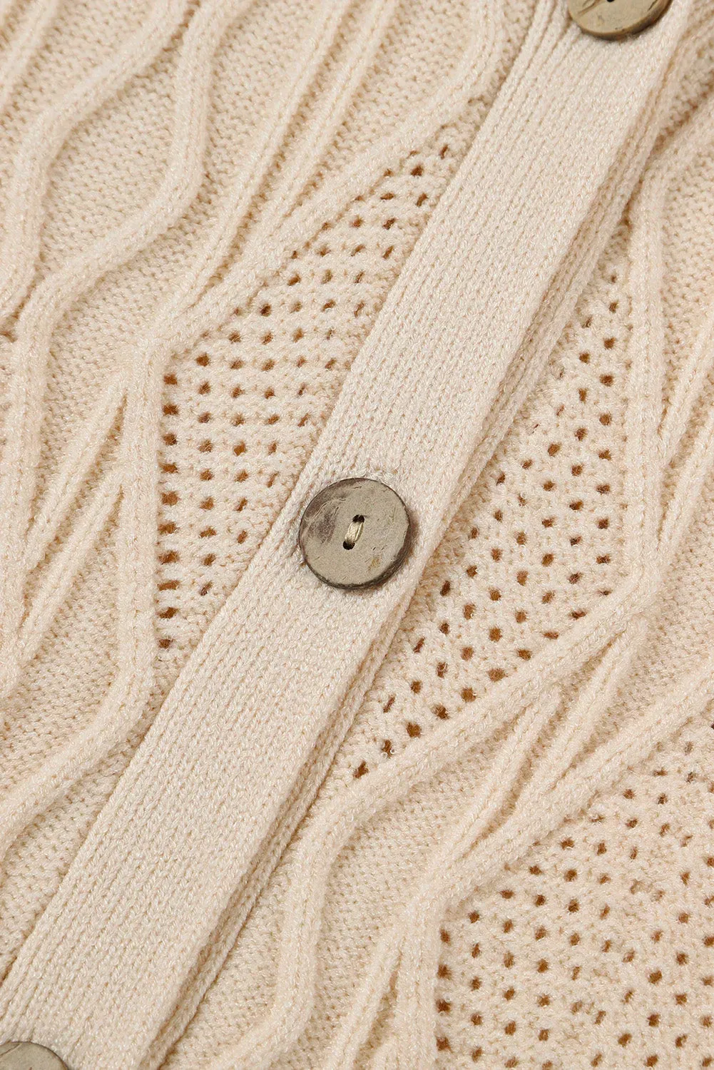 Apricot Plus Size Knit Button Up Cardigan