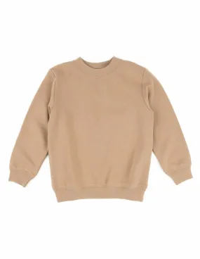 Basic Solid Color Sweatshirt Beige