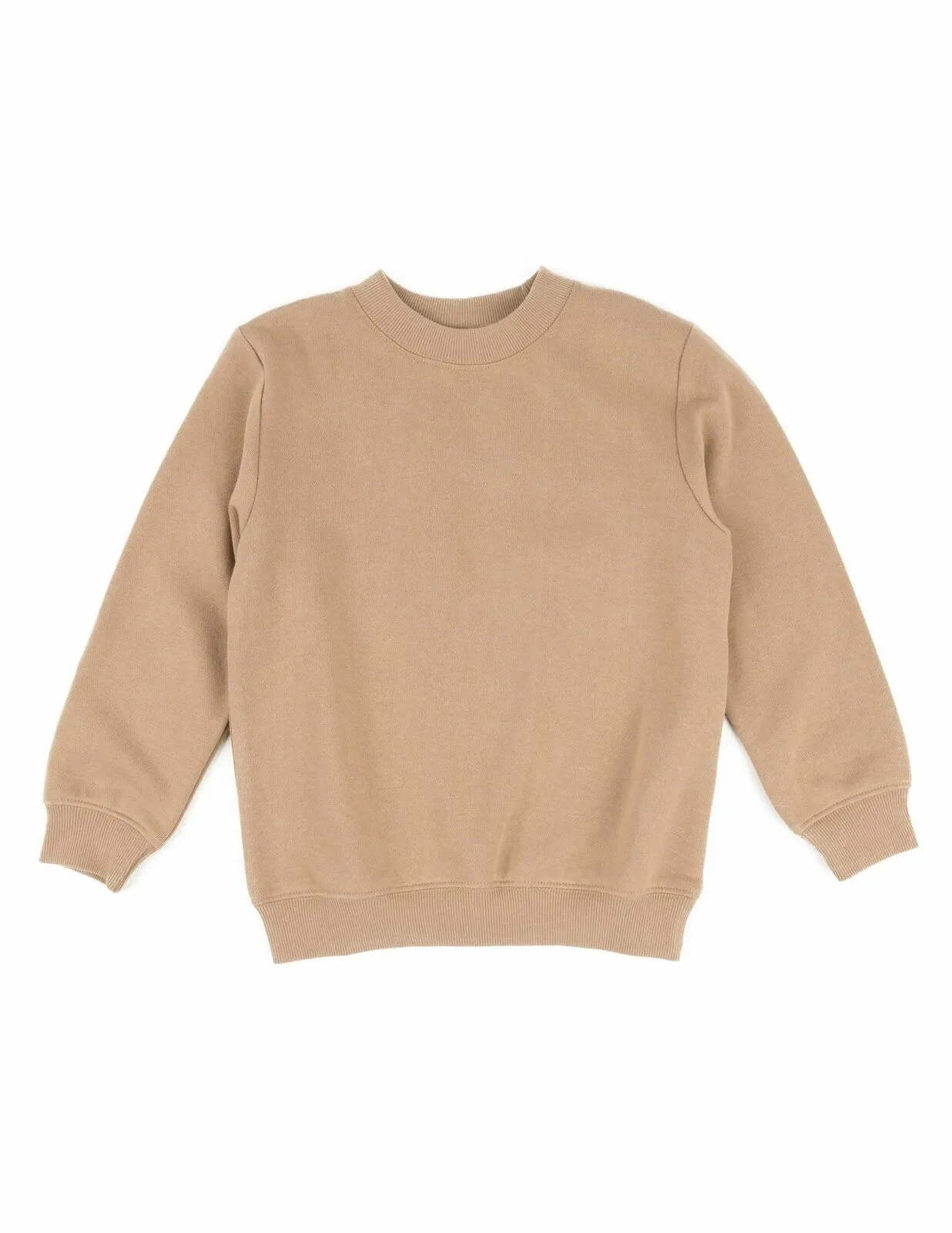 Basic Solid Color Sweatshirt Beige