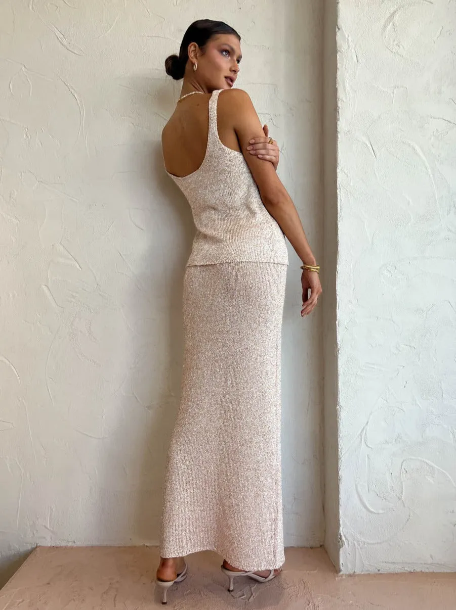 Bec and Bridge Sadie Sequin Knit Maxi Skirt in Golden