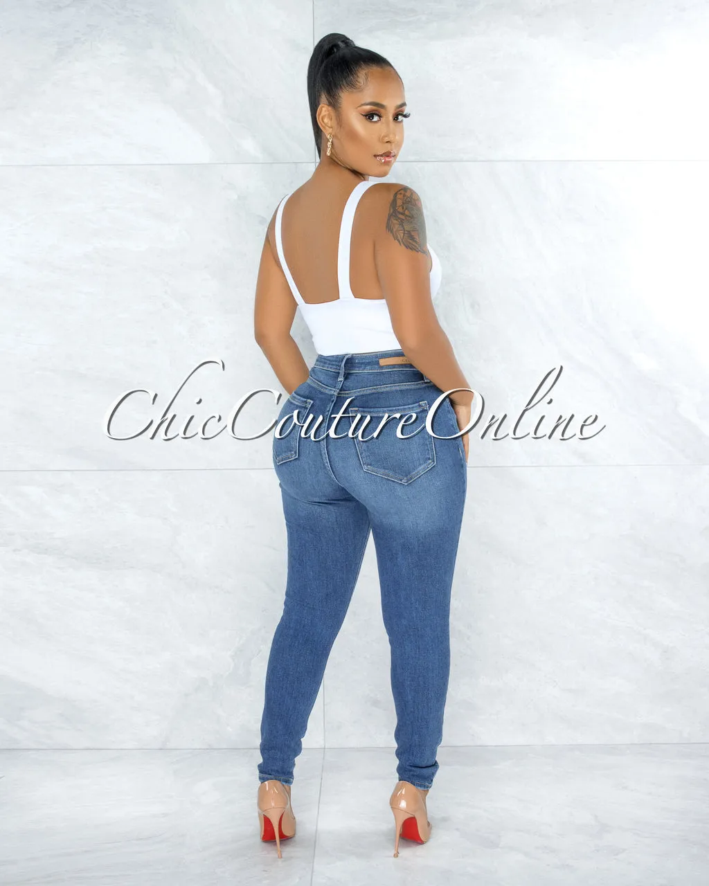 Belka Medium Washed Denim High-Waist Skinny Jeans