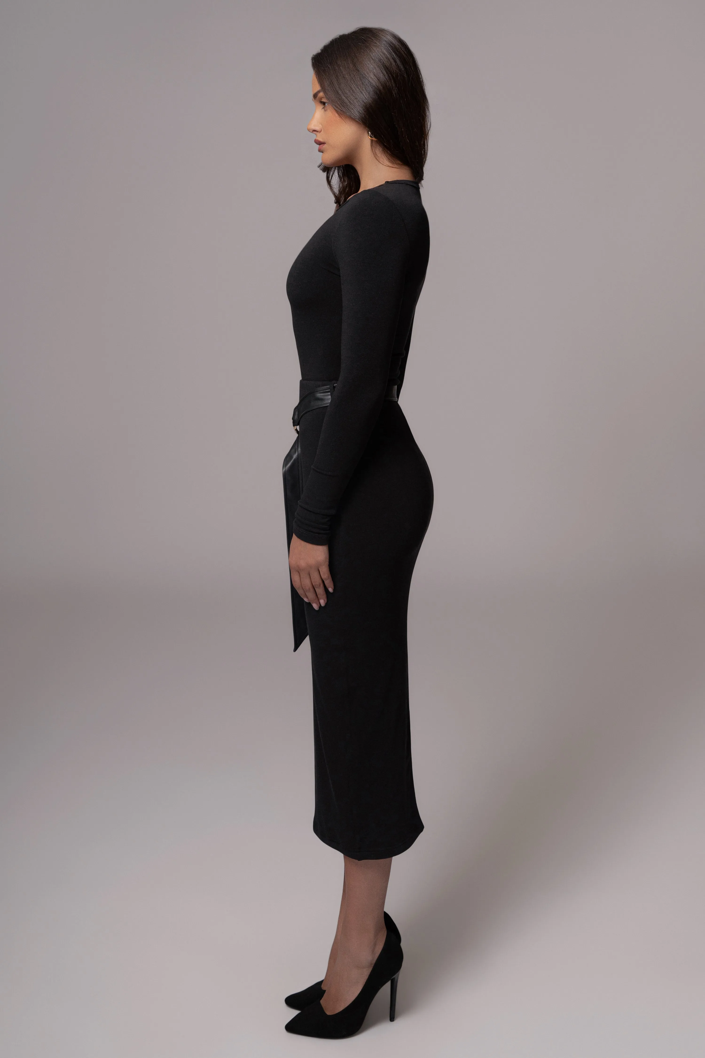 Black Belted Hourglass Skirt