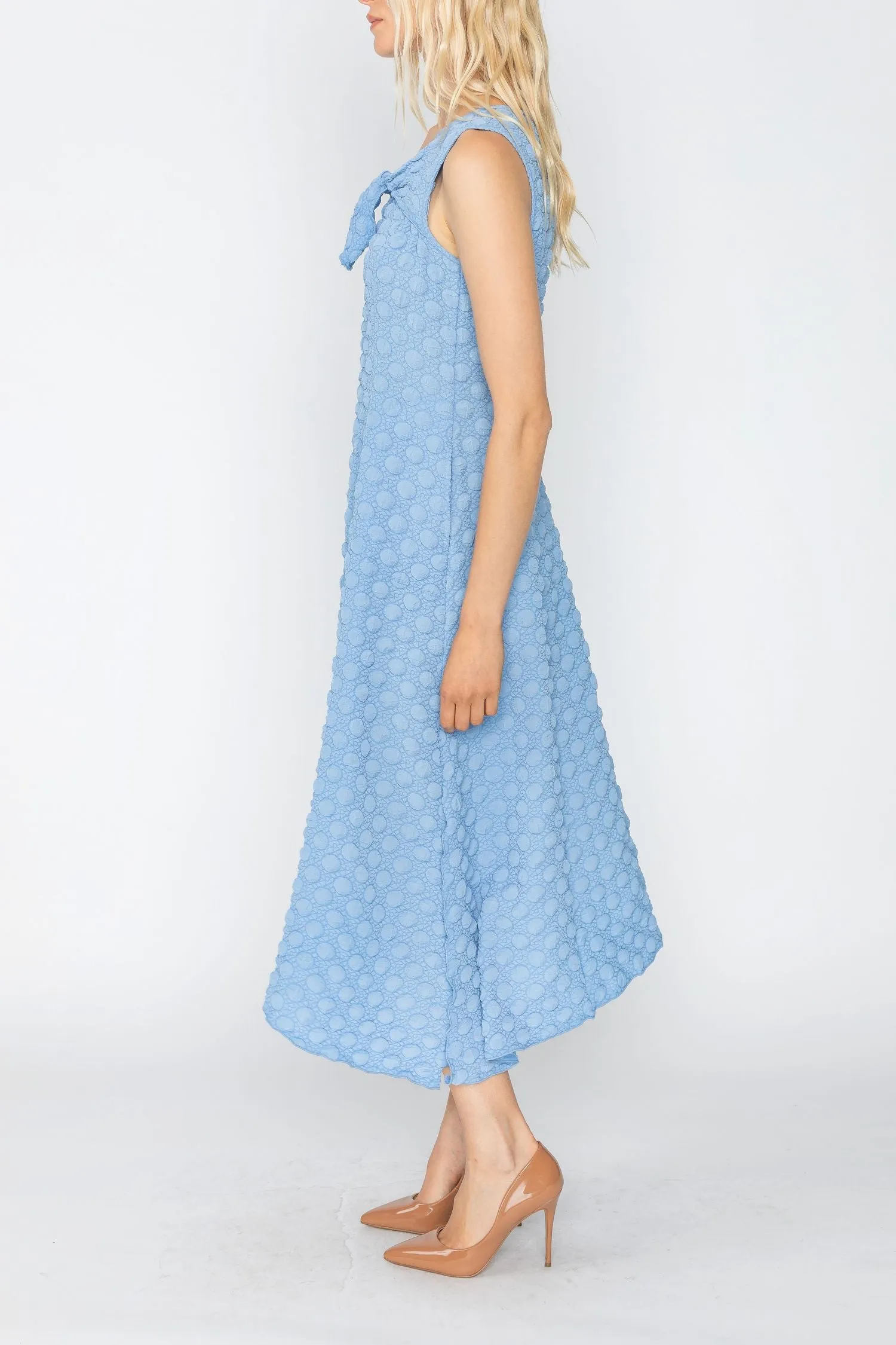 Blue Tie-Front Tank Dress