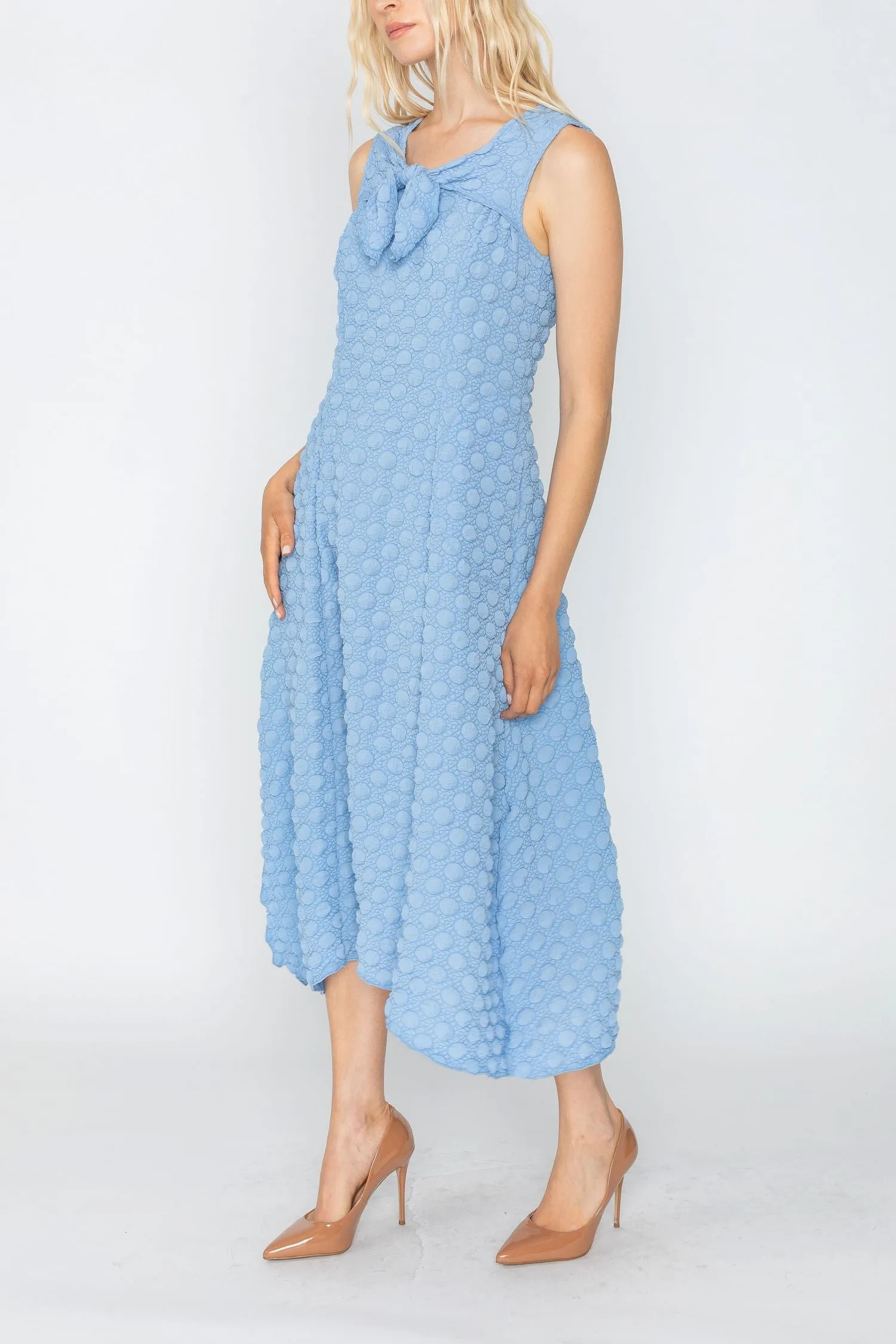 Blue Tie-Front Tank Dress