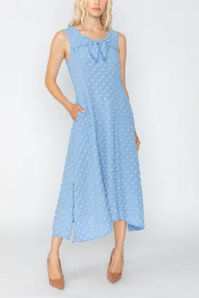 Blue Tie-Front Tank Dress