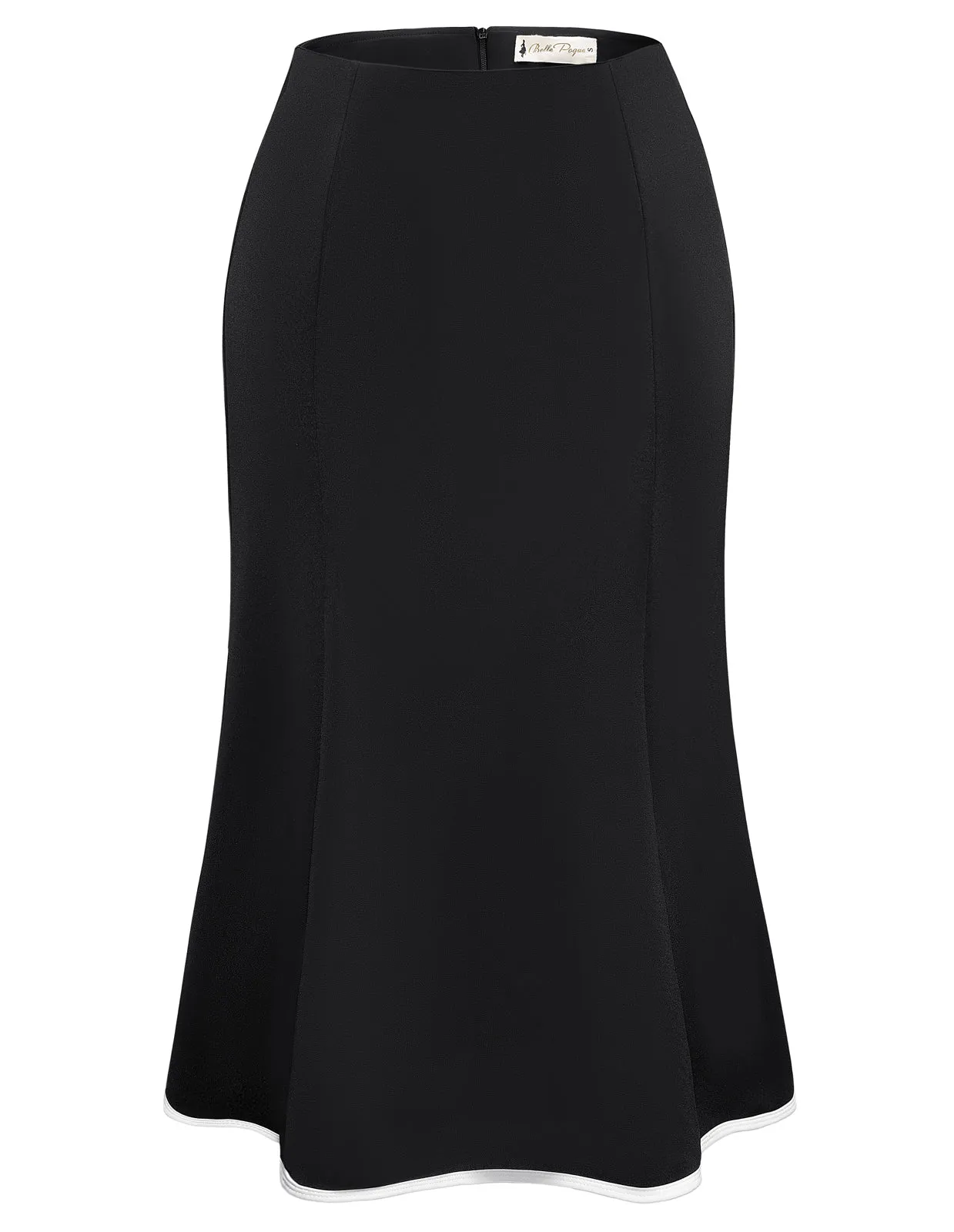BP Women Mermaid Hem Skirt Elastic Waistline Mid-Calf Bodycon Skirt