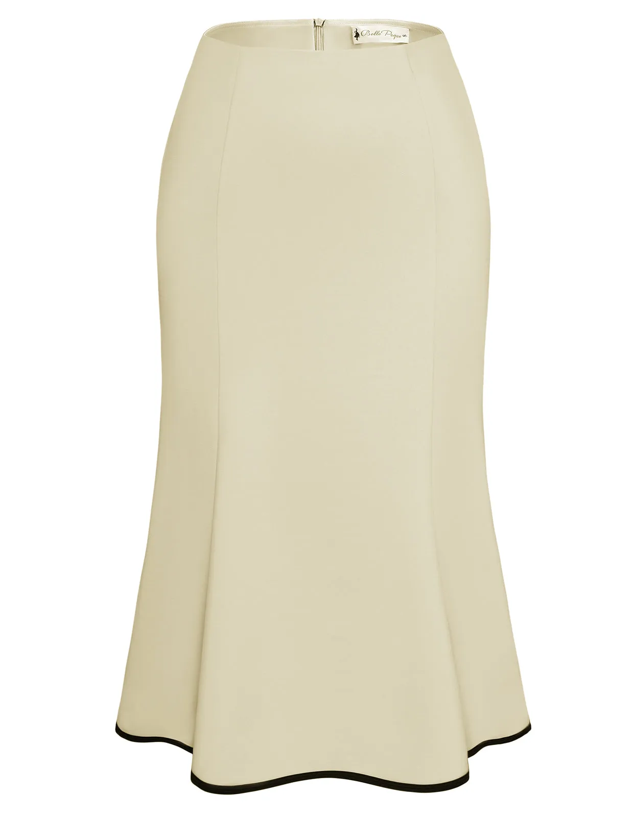 BP Women Mermaid Hem Skirt Elastic Waistline Mid-Calf Bodycon Skirt