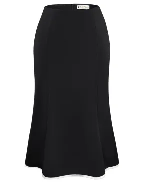 BP Women Mermaid Hem Skirt Elastic Waistline Mid-Calf Bodycon Skirt