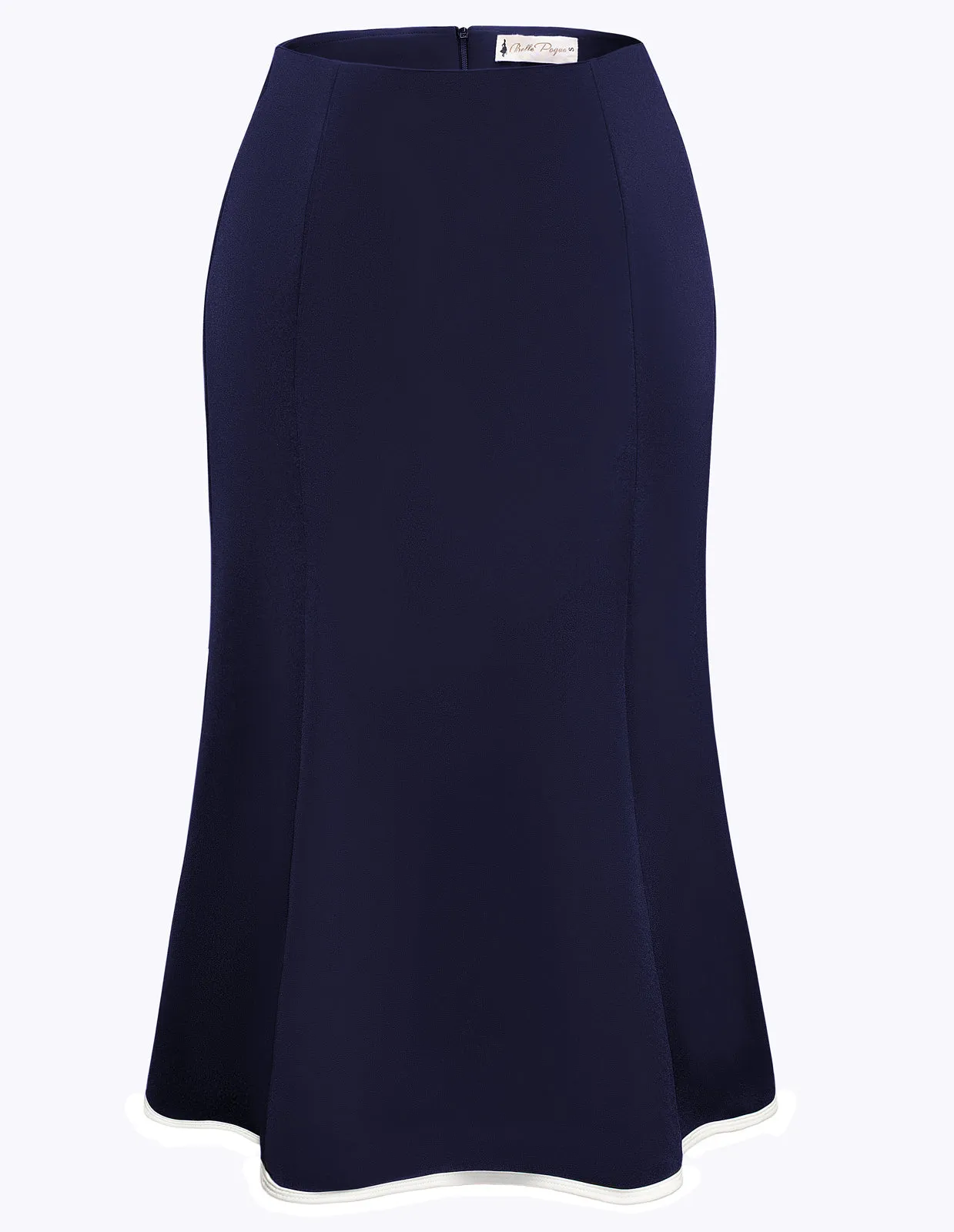 BP Women Mermaid Hem Skirt Elastic Waistline Mid-Calf Bodycon Skirt