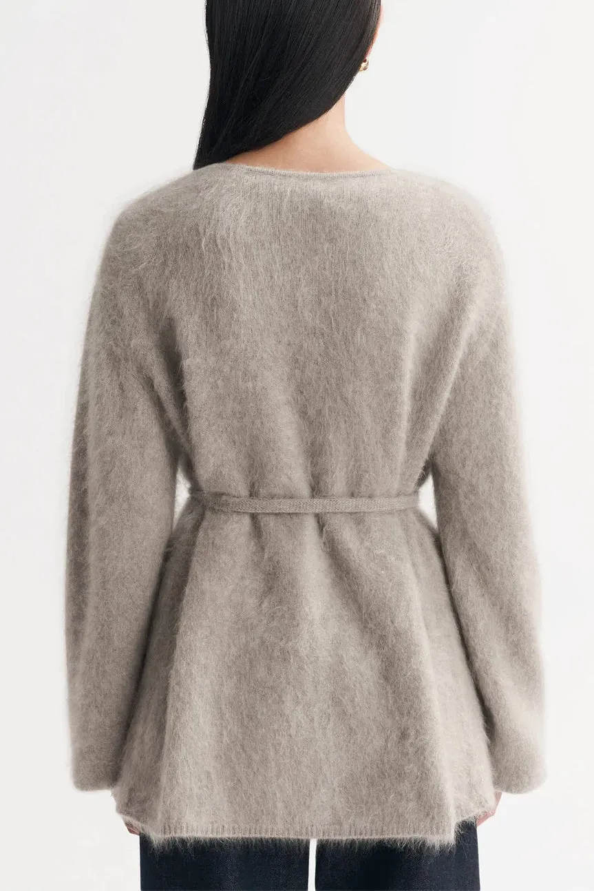 Brushed Cardigan in Greige