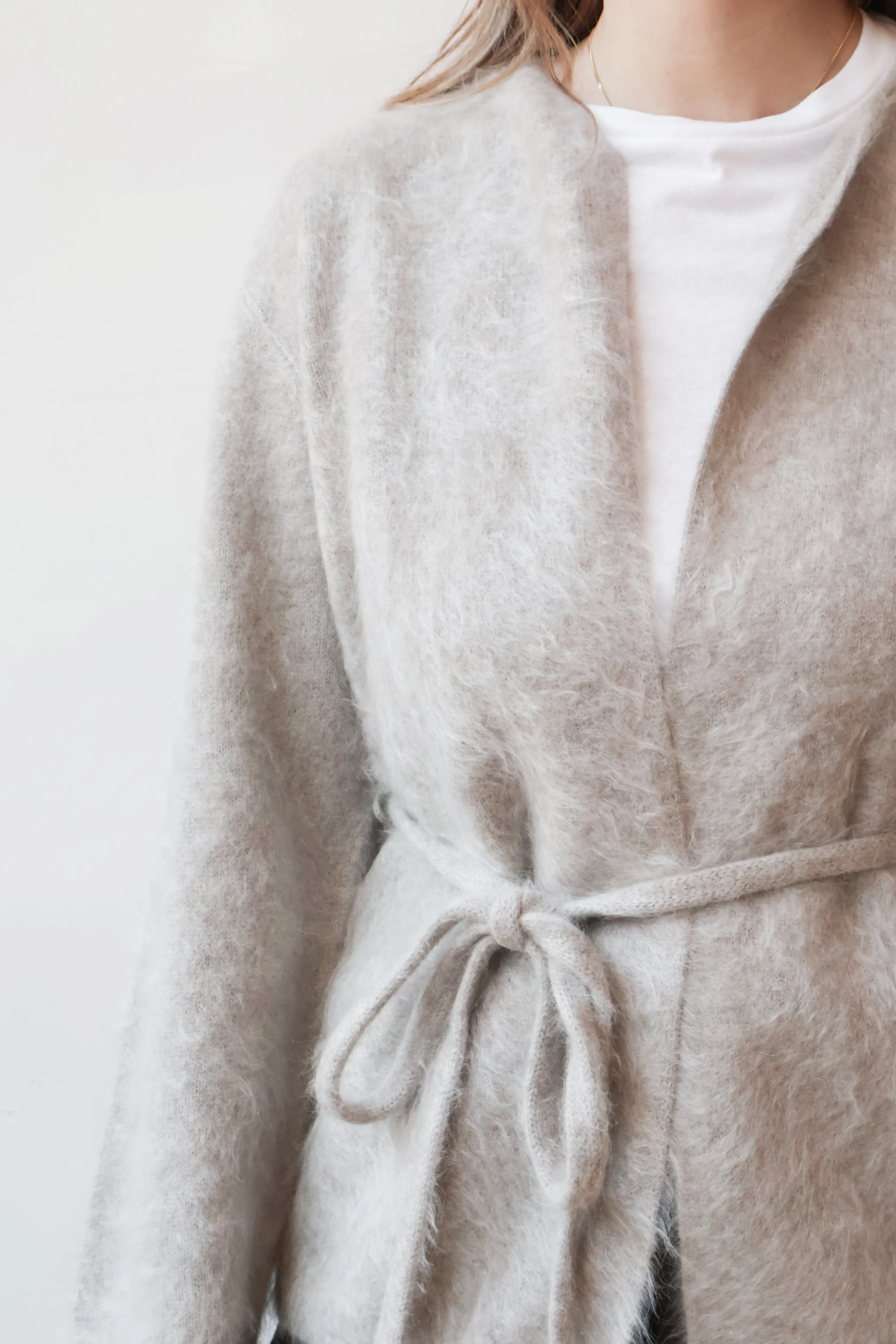 Brushed Cardigan in Greige