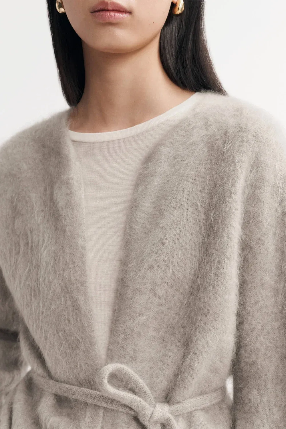 Brushed Cardigan in Greige