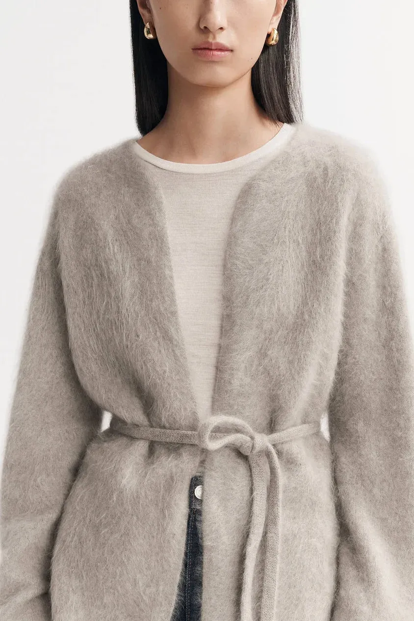 Brushed Cardigan in Greige