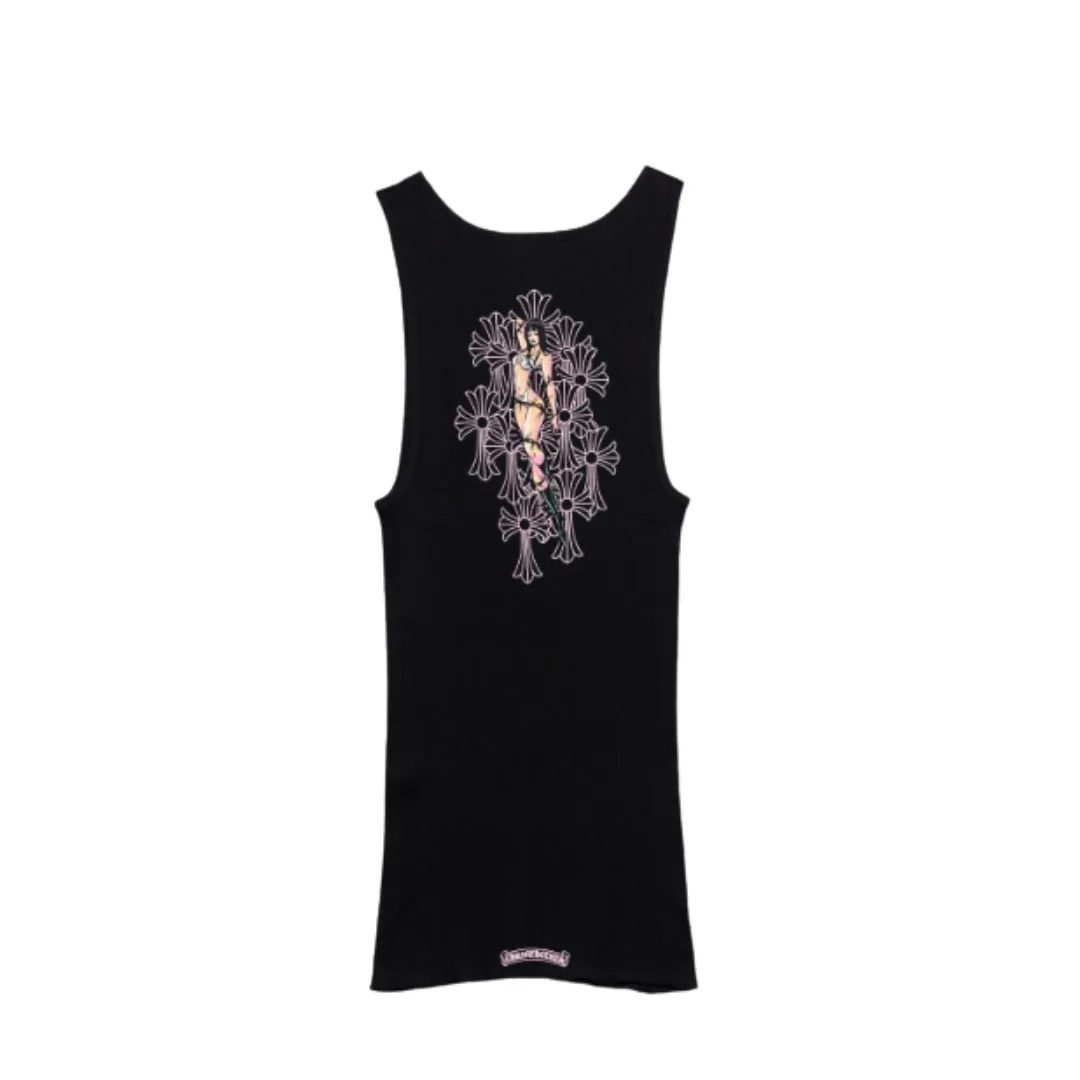 CHROME HEARTS X DEADLY DOLL TANK TOP BLACK