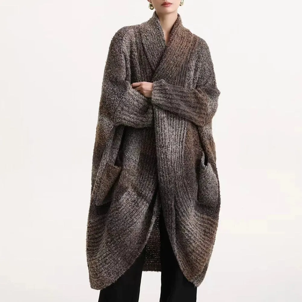 Daily woolen coat long cardigan coat womens