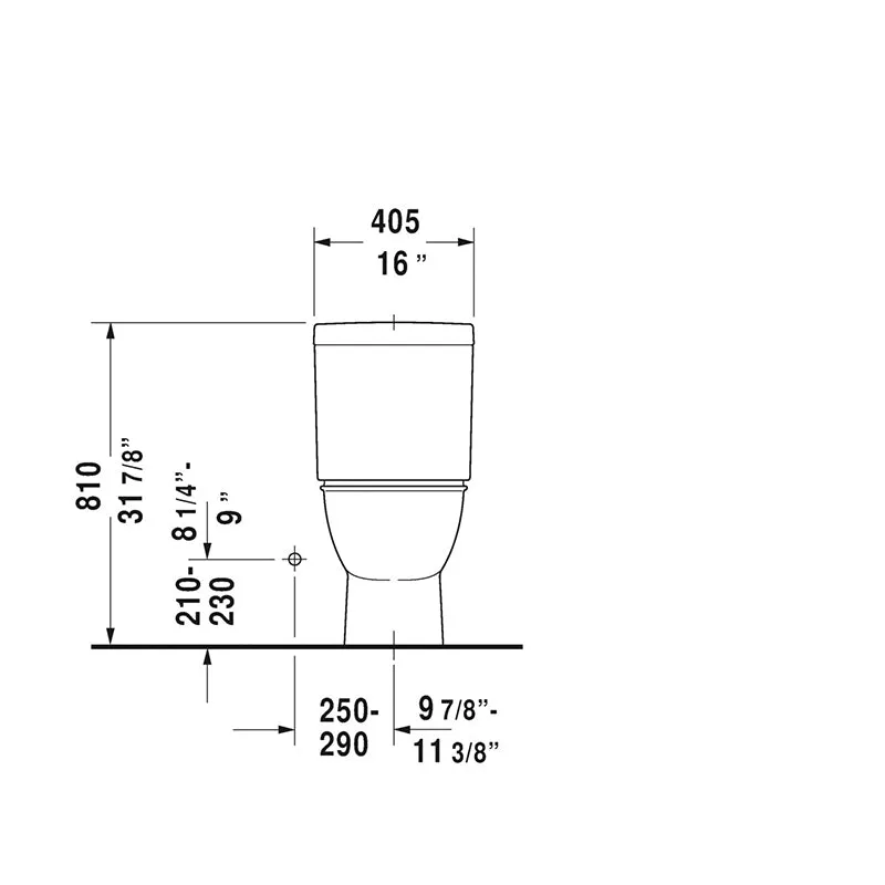 Darling New Round 1.28 gpf Two-Piece Toilet in White