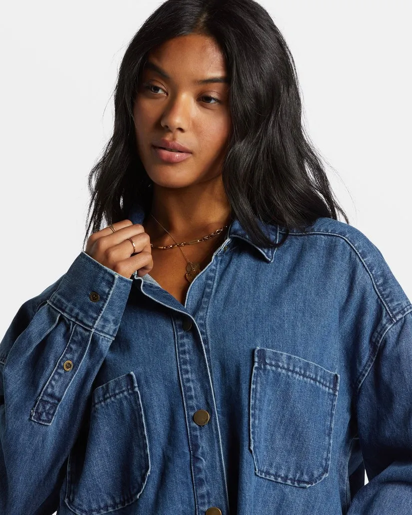 deep sea denim shacket