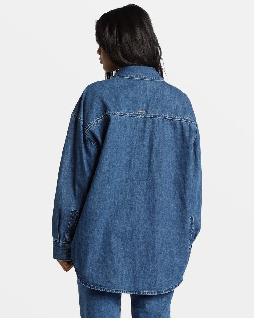 deep sea denim shacket