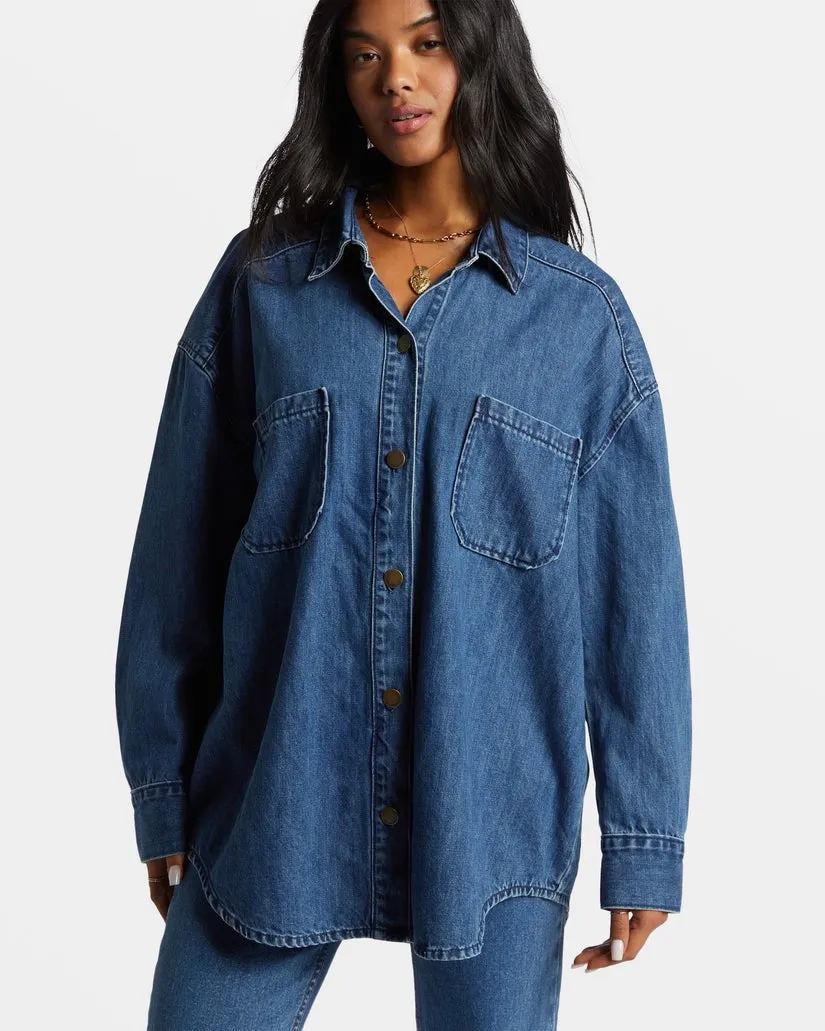 deep sea denim shacket