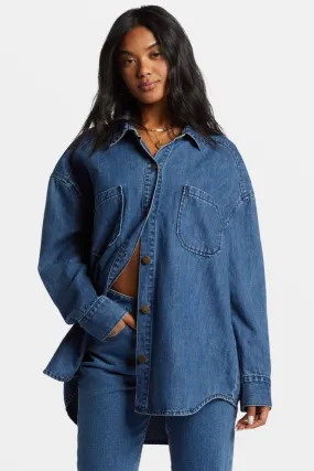 deep sea denim shacket