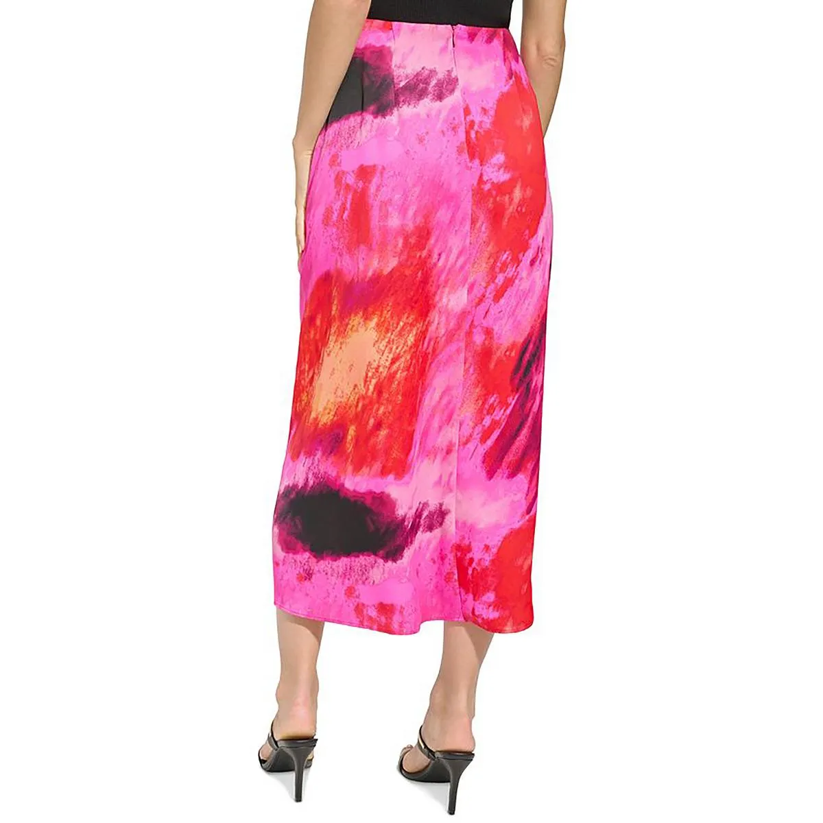 DKNY Womens Satin Sarong Pencil Skirt