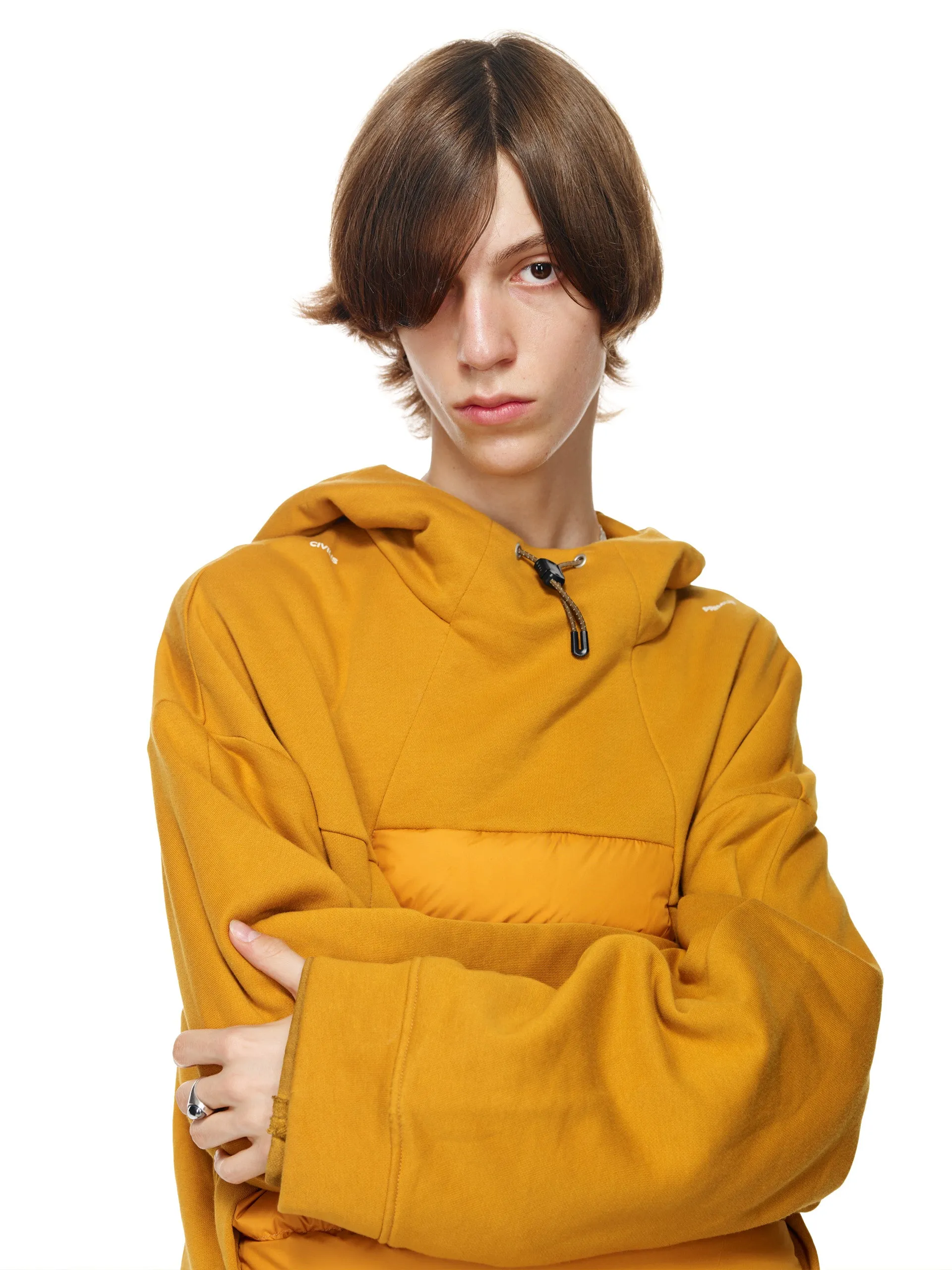 DOWN KANGAROO PATCHED HOODY