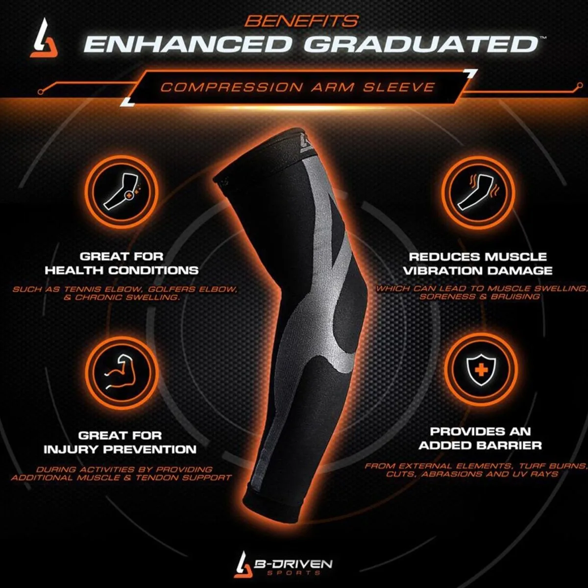 Enhanced Graduated Compression Arm Sleeve | White - Pair