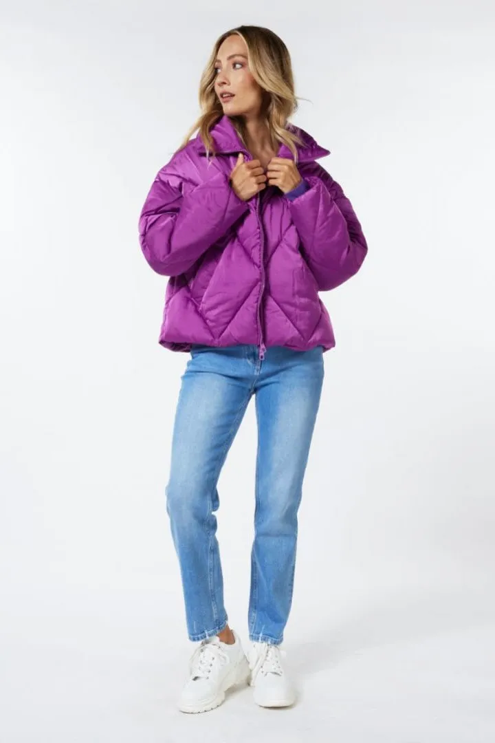 Fuchsia Quilted Puffer Coat
