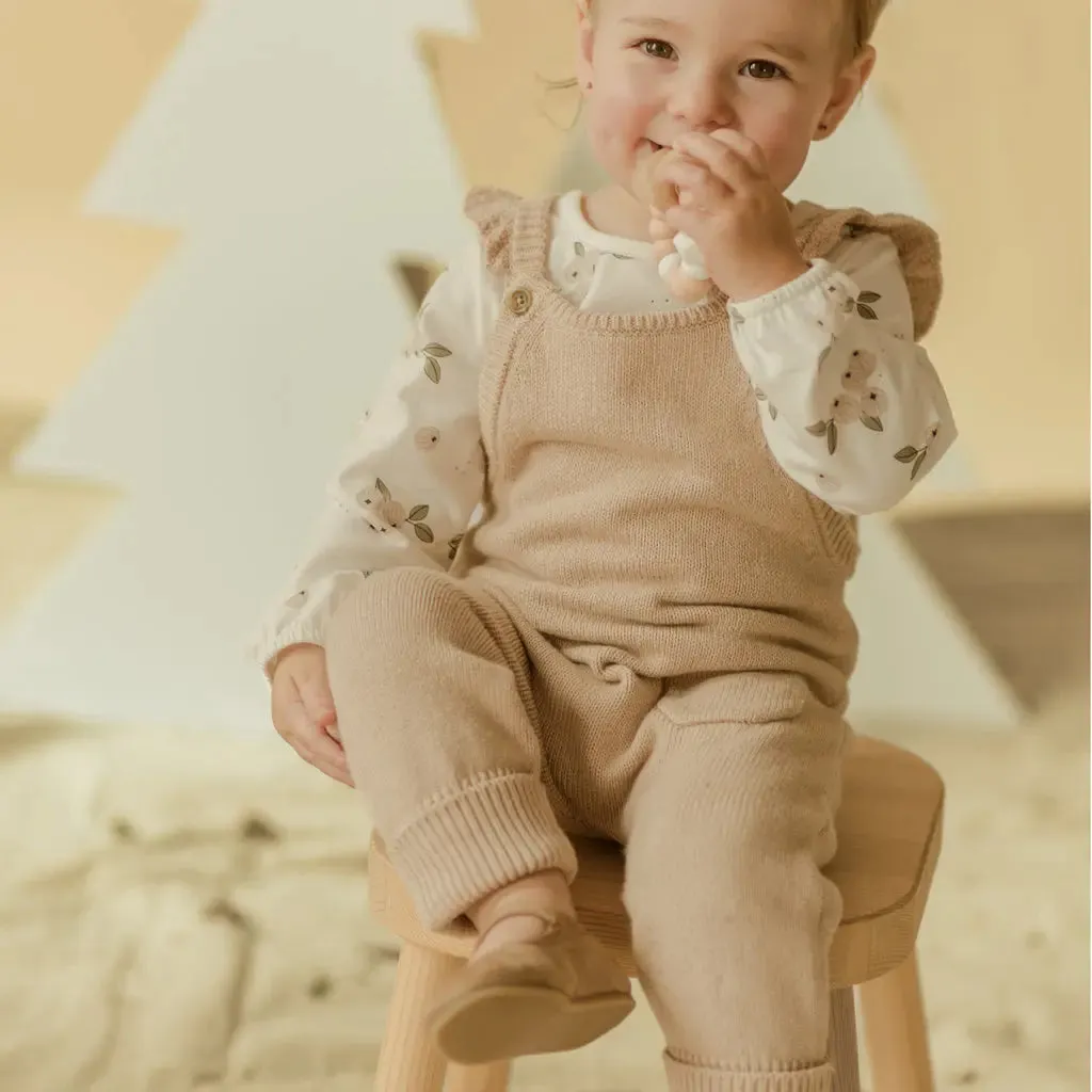 Gooseberry Print and Crème Knit Overall Set | Petit Lem
