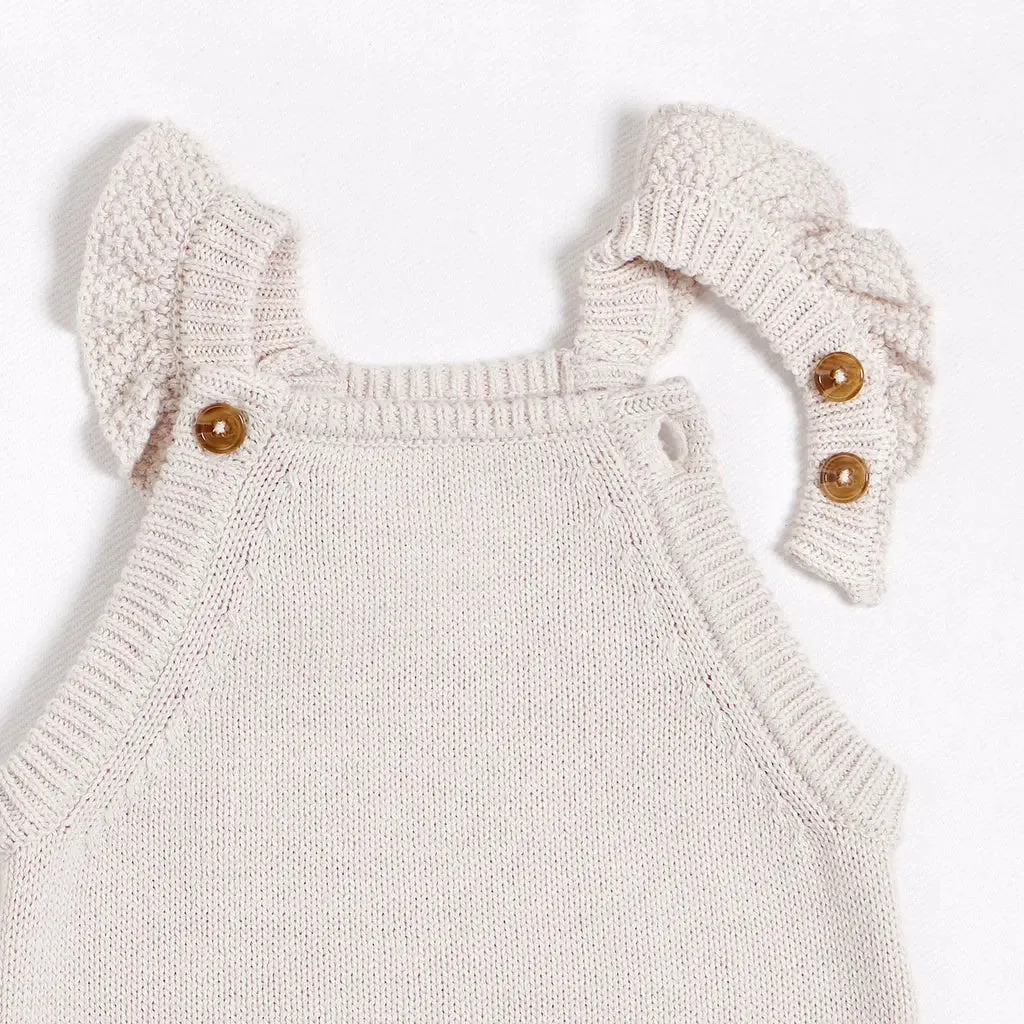 Gooseberry Print and Crème Knit Overall Set | Petit Lem