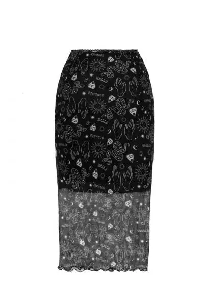 Hello Goodbye Mesh Skirt - Black -