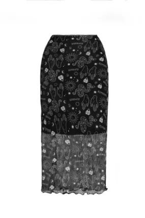 Hello Goodbye Mesh Skirt - Black -