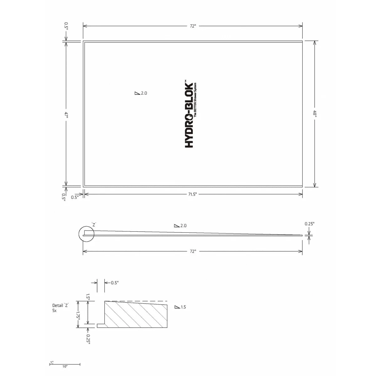 Hydro-Blok Thin Single Slope Shower Pans