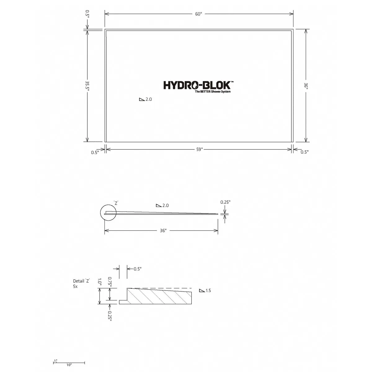 Hydro-Blok Thin Single Slope Shower Pans