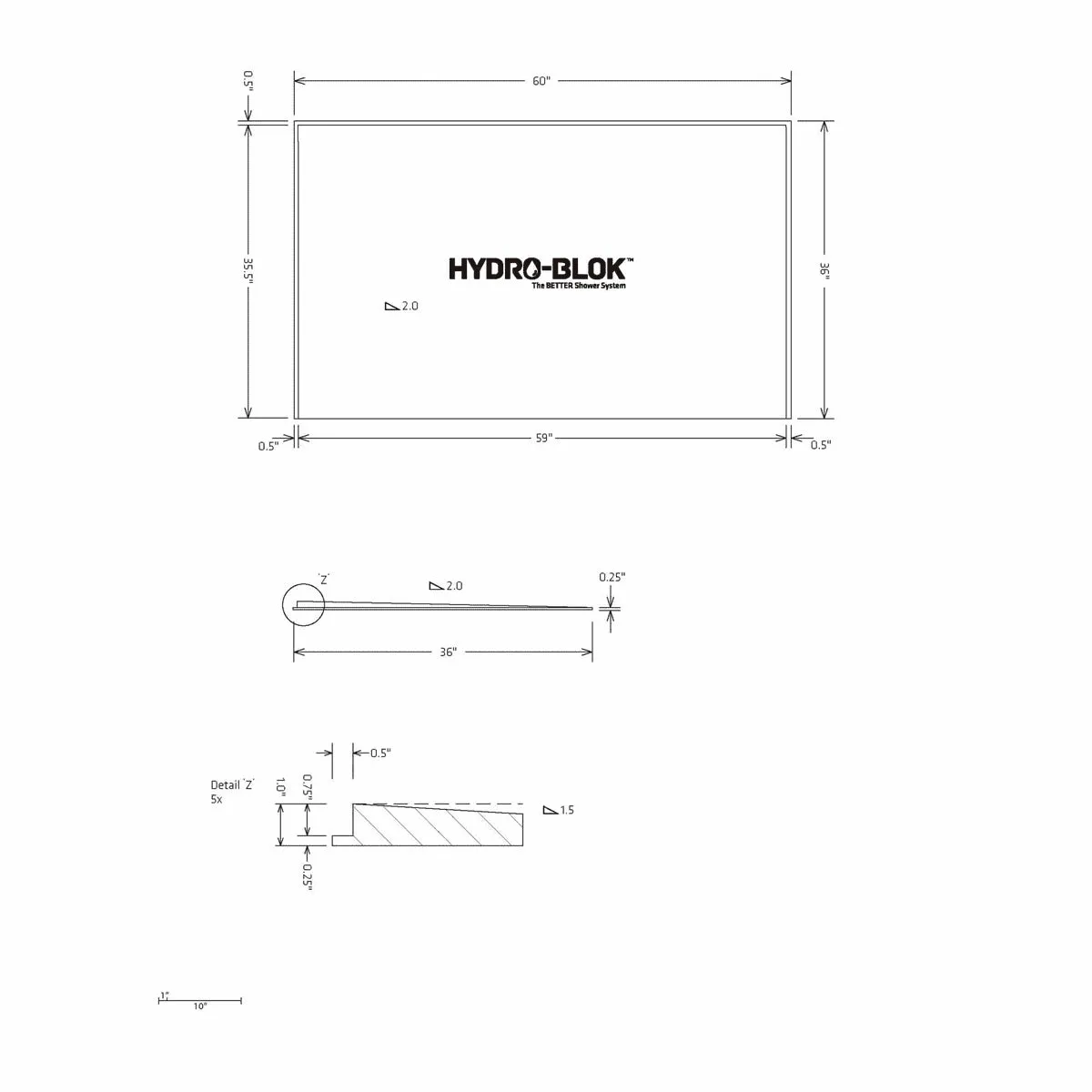 Hydro-Blok Thin Single Slope Shower Pans