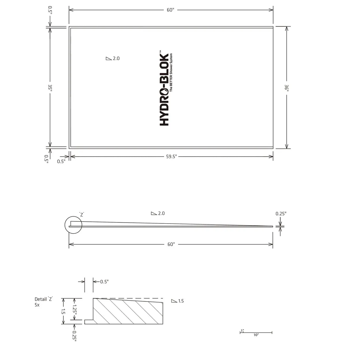 Hydro-Blok Thin Single Slope Shower Pans