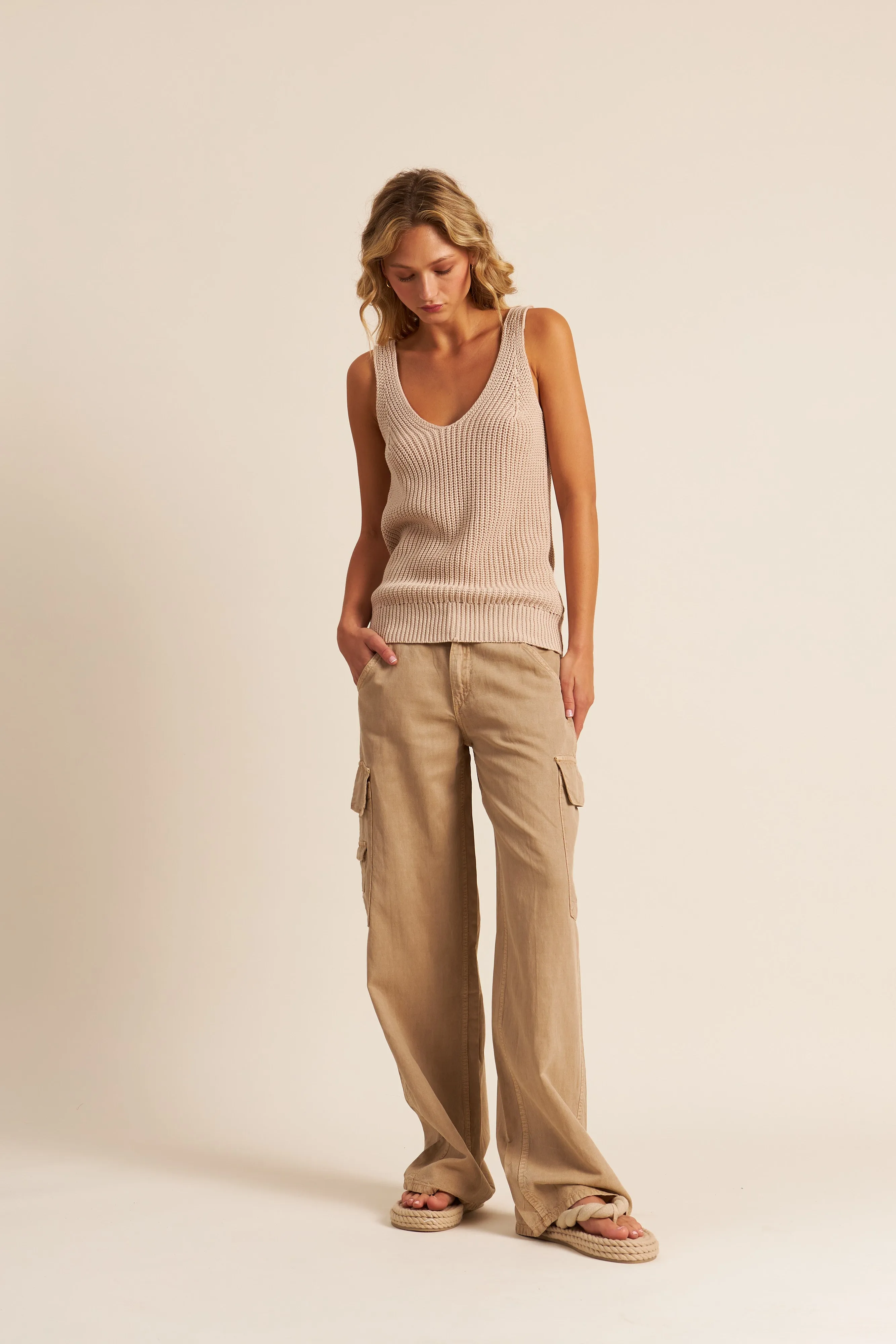 John & Jenn Pete Tank | Cotton Candy   Light Mocha
