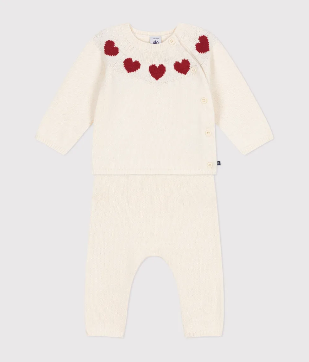 Knit Sweater Heart 2-Piece Set - Petit Bateau FW24