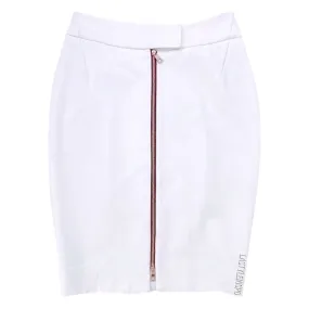 L’AGENCE White Pencil Skirt Gold Zipper Size 0