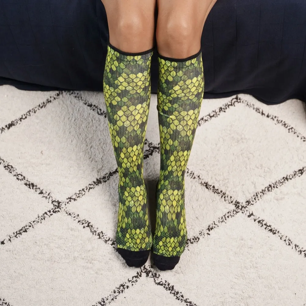 Leaf Mosaic Compression Socks