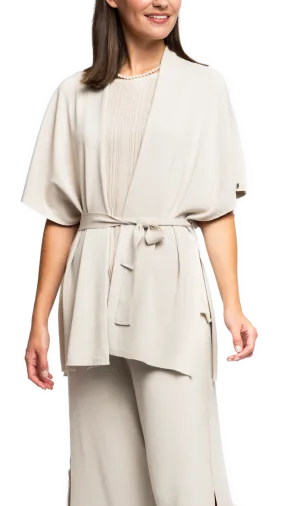 Melinda Belted Dropped Shoulder Cardigan; Beige