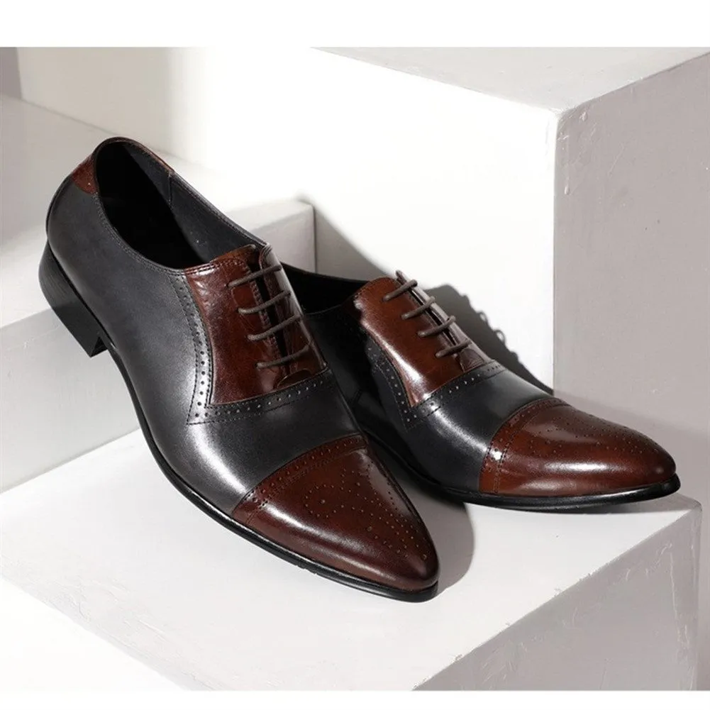 Men Tow Tones Lace Up Derby Oxford Shoes