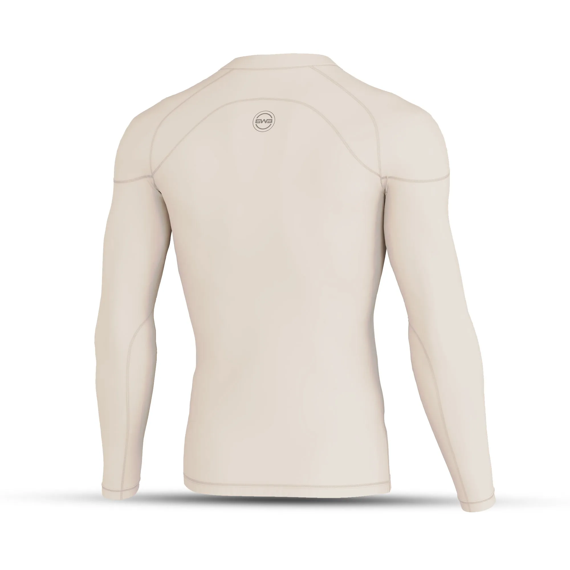 Men's Beige Long Sleeve Baselayer Compression Shirt & Leggings Set
